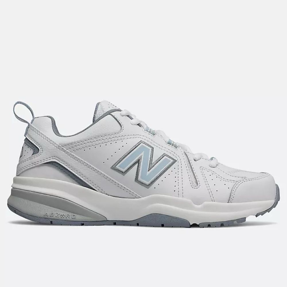 New Balance White and Light Gray Athletic Shoes